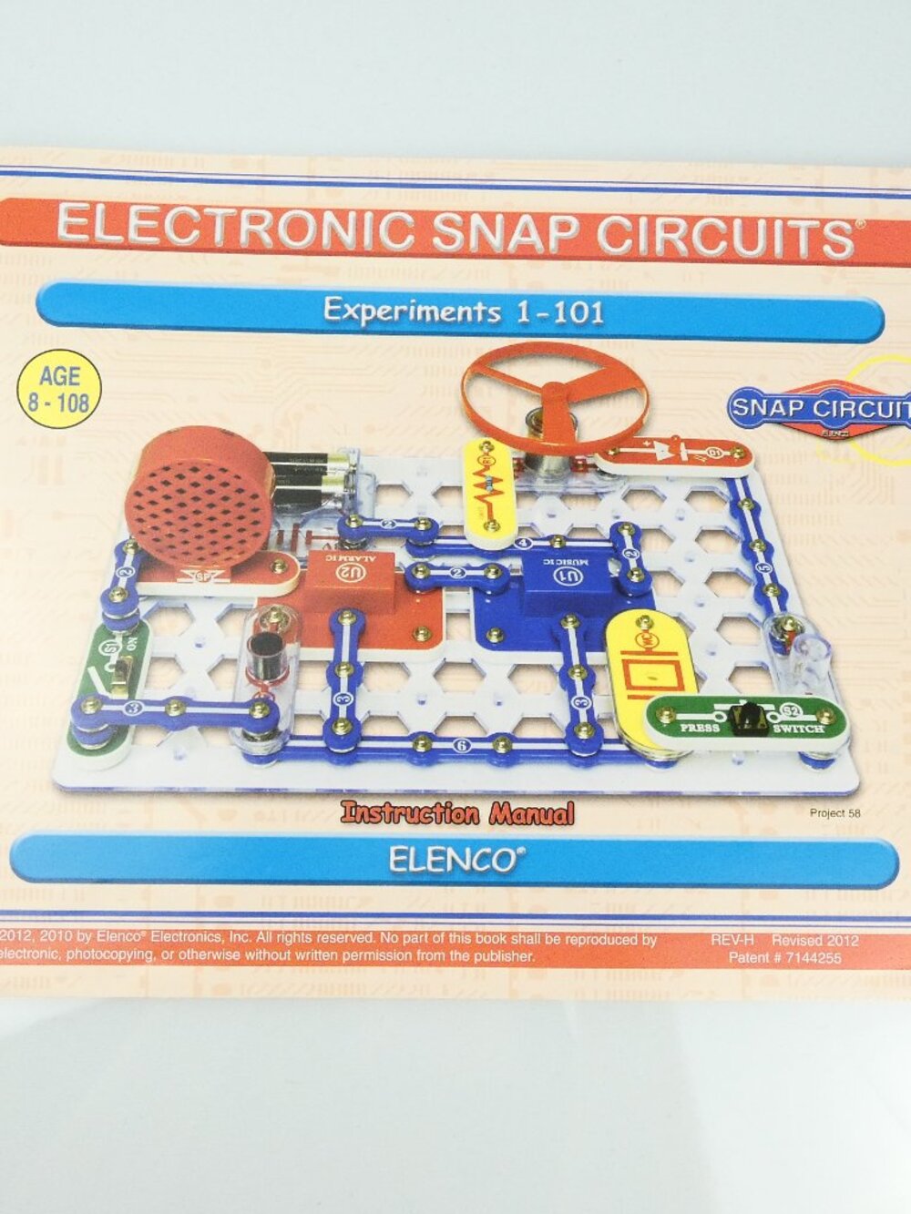 Snap Circuits Jr SC-100 100 Experiments Electronics Kit ELENCO *** Missing S1